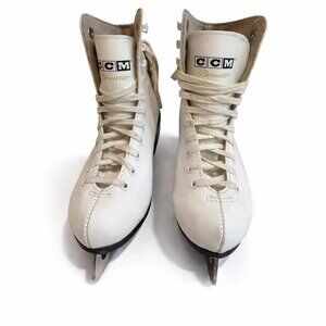 CCM Pirouette Kids Figure Skates – White Ice Skates Size 1